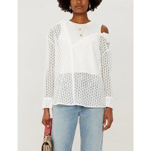 Maje Lalina Asymmetric Floral Lace Top